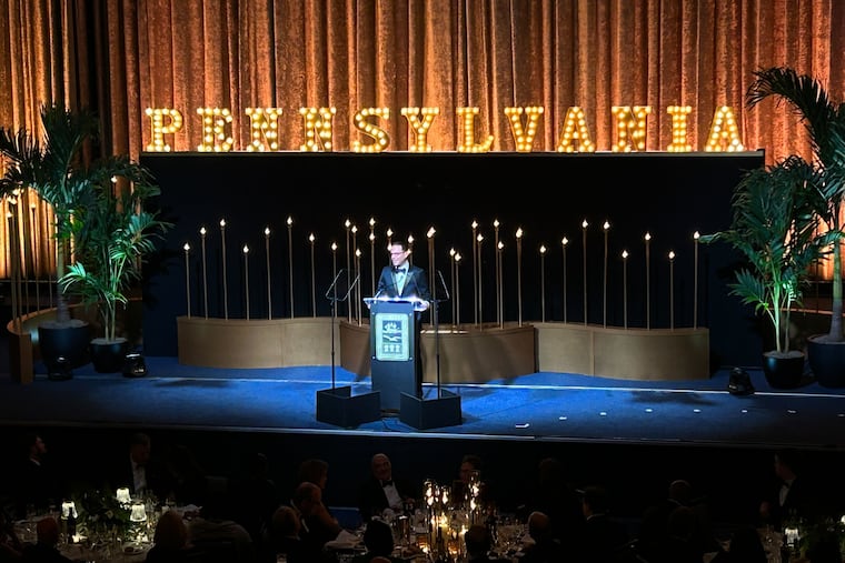 Gov. Josh Shapiro addresses the annual Pennsylvania Society dinner at the Hilton Midtown in New York City on Dec. 2, 2023.
