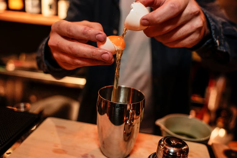 Bar manager Rob Scott making a Sadōtini at the Bar Almanac at Ogawa, 310 Market St.