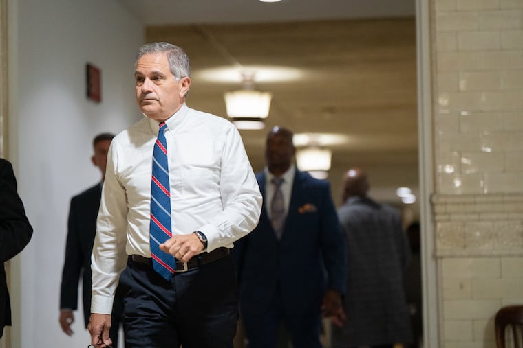 District Attorney Larry Krasner, outside a City Hall courtroom, on Nov. 4.