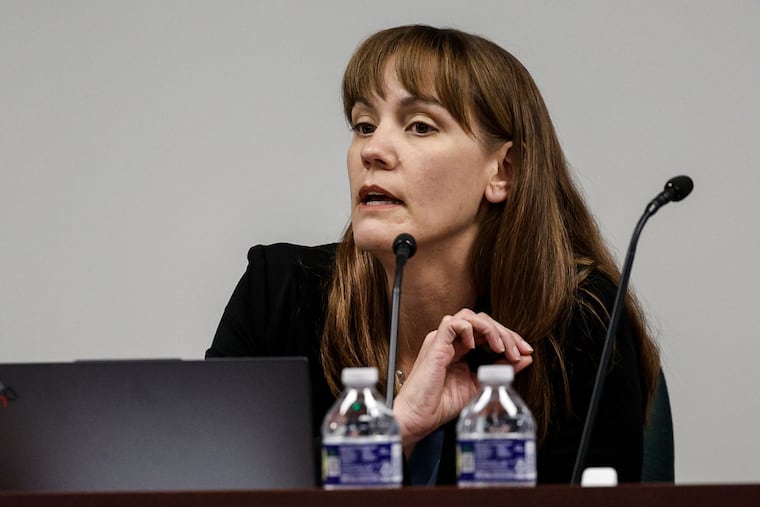 Susan Gibson, pictured at a December 2023 Central Bucks school board meeting, was elected president of the school board Monday.