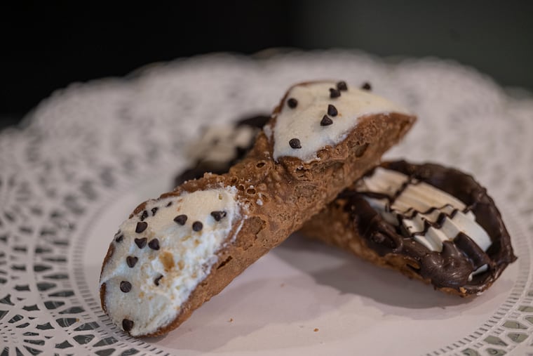 Ricotta cannoli at Isgro Pastries at 1009 Christian St. in South Philadelphia, which traces its history back more than a century.