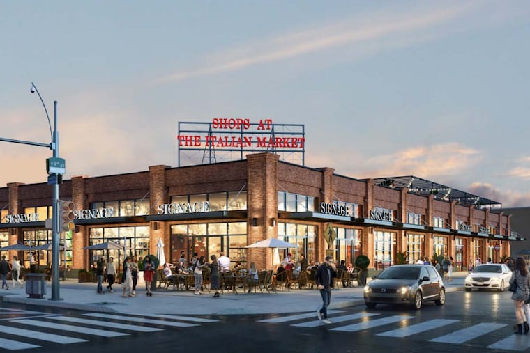 The retail complex planned for Ninth Street and Washington Avenue in the Italian Market, formerly proposed as an apartment building.