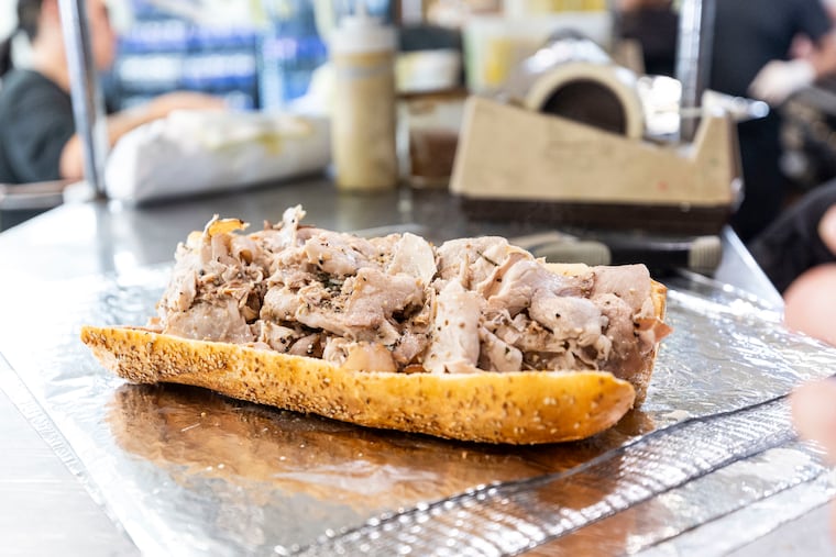 A Roast Pork Sandwich at John’s Roast Pork in Philadelphia, Pa., on Friday, Sept., 13, 2024. .