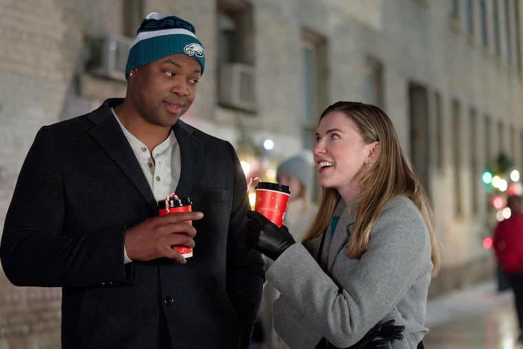 Ser'Darius Blain (left) and Sara Canning star in the new Hallmark holiday movie, "Christmas on Call," which is set in Philadelphia.