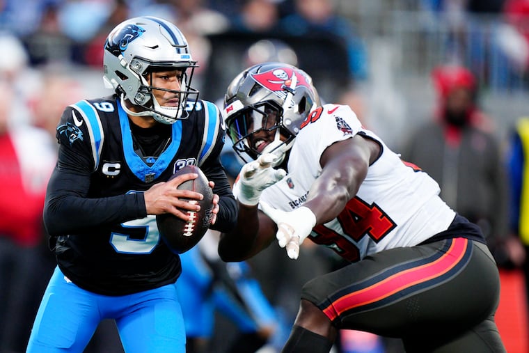 Carolina Panthers quarterback Bryce Young has thrown for 1,381 yards and six touchdowns in seven starts this season.