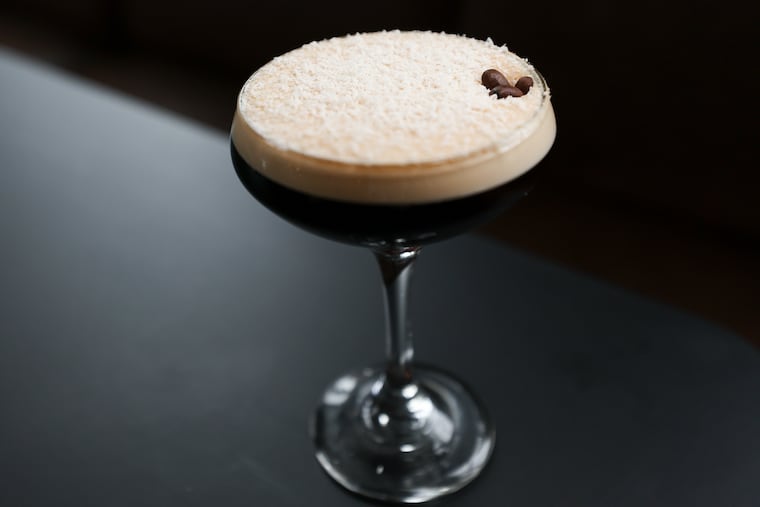 The espresso martini with parmigiano-reggiano garnish is photographed at Bar 1010 in the Northern Liberties section of Philadelphia on Thursday, Aug. 24, 2023.