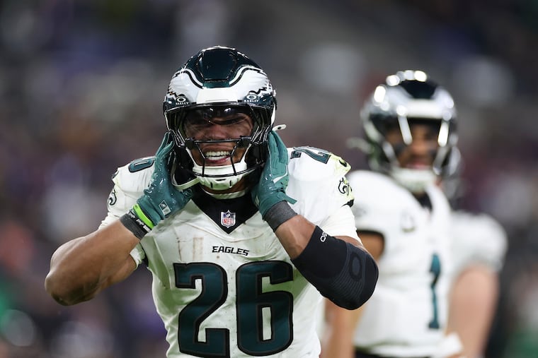 Eagles running back Saquon Barkley is closing on the franchise record for most rushing yards in a season. Next up is the 3-9 Carolina Panthers.