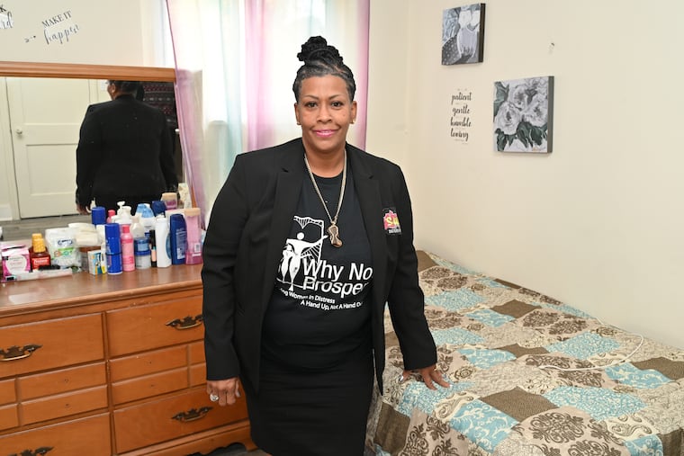 The Rev. Michelle Anne Simmons, the founder of Why Not Prosper, in one of the bedrooms at the organization's Germantown headquarters. "These ladies are getting a fresh start," Simmons said of those served by the group. "They are getting to catch their breath."